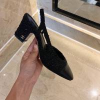 Chanel女鞋 香奈兒時尚經典涼鞋 Chanel中跟涼鞋  naq1094