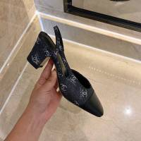 Chanel女鞋 香奈兒時尚經典涼鞋 Chanel中跟涼鞋  naq1097