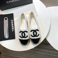Chanel女鞋 香奈兒頂級版本漁夫鞋 白皮黑皮標  naq1102