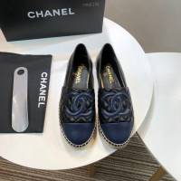 Chanel女鞋 香奈兒頂級版本漁夫鞋 黑皮蘭皮標  naq1106