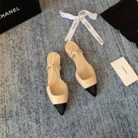 Chanel女鞋 香奈兒2020Cruise新款 小香單鞋 Chanel羊皮後空涼鞋  naq1123