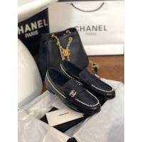 Chanel女鞋 香奈兒2020春夏頂級涼鞋系列 大扣小珍珠 Chanel爆款休閒女單皮鞋  naq1311