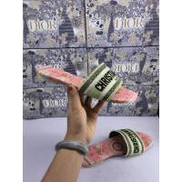DIOR女鞋 迪奧飛織面料羊皮沙灘涼鞋 Dior刺繡外穿拖鞋  naq1320