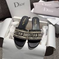 DIOR女鞋 迪奧2021專櫃新款磨砂新大底涼拖 Dior一字型刺繡拖鞋  naq1444