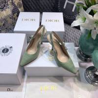 DIOR女鞋 迪奧2021專櫃新款Slingback鏤空刺繡網面高跟涼鞋 J’ADIOR尖頭露跟涼鞋  naq1475