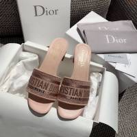 DIOR女鞋 迪奧2021專櫃新款磨砂新大底涼拖 Dior一字型刺繡平拖  naq1502