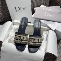 DIOR女鞋 迪奧2021專櫃新款磨砂新大底涼拖 Dior一字型刺繡平拖  naq1510