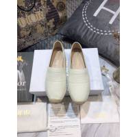 DIOR女鞋 迪奧2021專櫃新款Granville草編漁夫鞋 Dior字母logo平底懶人鞋  naq1533