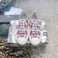 DIOR女鞋 迪奧2021專櫃新款立體刺繡墊腳板鞋 Dior彩虹系列刺繡系帶休閒鞋  naq1544
