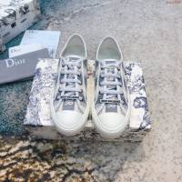 DIOR女鞋 迪奧2021專櫃新款立體刺繡墊腳板鞋 Dior彩虹系列刺繡系帶休閒鞋  naq1546