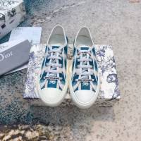 DIOR女鞋 迪奧2021專櫃新款立體刺繡墊腳板鞋 Dior彩虹系列刺繡系帶休閒鞋  naq1548
