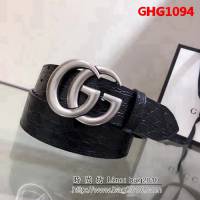 古馳CUCCI 代購貨 手工蠟線縫製 鱷魚圓肚紋男士皮帶 GHG1094
