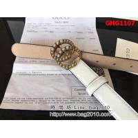 古馳CUCCI 爆款 頂級雙面頭層小牛皮 純銅珍珠扣高端女士皮帶 GHG1107