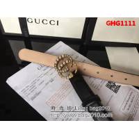古馳CUCCI 爆款 頂級雙面頭層小牛皮 純銅珍珠扣高端女士皮帶 GHG1111
