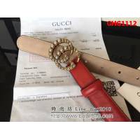 古馳CUCCI 爆款 頂級雙面頭層小牛皮 純銅珍珠扣高端女士皮帶 GHG1112