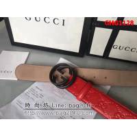 古馳CUCCI 雙面頭層 頂級壓花小牛皮面 純銅噴漆扣男士皮帶 GHG1128