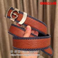 古馳CUCCI 古馳原單義大利進口手工編織鯊魚紋牛皮 海外專櫃新款高端男士皮帶 GHG1148
