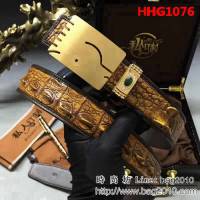 愛馬仕HERMES 純手工美洲鱷魚骨皮 海外專櫃新款高端男士皮帶 HHG1076