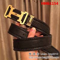 愛馬仕HERMES 太平洋深海鯊魚皮 鑲鑽貓眼石高端男士皮帶 HHG1154