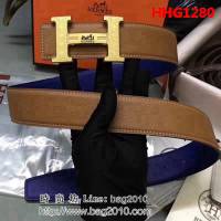 愛馬仕HERMES 純手工雙面手掌紋 精品高端男士皮帶 HHG1280