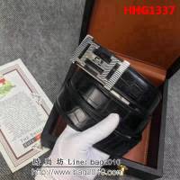 愛馬仕HERMES 進口鱷魚腹皮 精工製作 鋼材質五金件高端男士皮帶 HHG1337