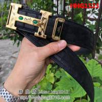 愛馬仕HERMES 南非野生鹿皮 精湛工藝鑲鑽貓眼石高端男士皮帶 HHG1523