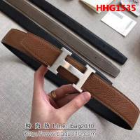 愛馬仕HERMES 寬版頭尾雙八字 官網同步 雙面可用 原版皮高端男士皮帶 HHG1535