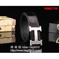 愛馬仕HERMES 私人訂制 鱷魚進口肚皮整條無接 高端男士皮帶 HHG1736