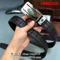 愛馬仕HERMES 印度東陵玉系列 南非野生鹿皮 印度優質東陵玉石鋼扣高端男士皮帶 HHG1826