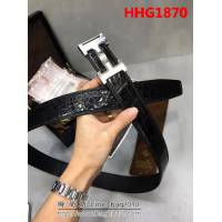 愛馬仕HERMES A級鱷魚肚皮 秋冬新品 整條無拼接 高端男士皮帶 HHG1870