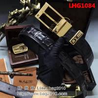 路易威登LV Louis Vuitton純手工美洲鱷魚無拼接小骨皮 新款高端男士皮帶 LHG1084
