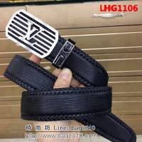 路易威登LV Louis Vuitton 原單義大利進口手工牛皮 海外專櫃新款 高端男士皮帶 LHG1106