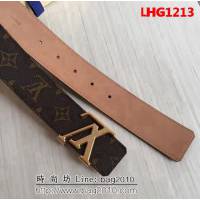 路易威登LV Louis Vuitton進口原版帆布老花面料 男士皮帶M9608 專櫃經典款 LHG1213