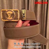 路易威登LV 義大利進口雙面手掌紋牛皮 奢華鑲鑽系列 高端男士皮帶 LHG1290