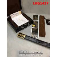 路易威登LV 真鱷魚骨皮 不拼接皮帶 精仿高端男士皮帶 LHG1417