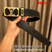 路易威登LV 原單義大利進口雙面胎牛皮壓制山羊紋 高端男士皮帶 LHG1521