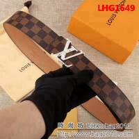 路易威登LV Monogram帆布 金色LV首字母帶扣 男士皮帶 LHG1649