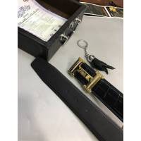 HERMES皮帶 2018款 野生進口真鱷魚肚皮 不拼接皮帶 愛馬仕男腰帶  hgh1933