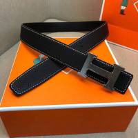 HERMES皮帶 原單正品 雙面原版皮 精品鋼扣 愛馬仕男士腰帶  hgh1995