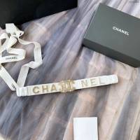 Chanel女士皮帶 香奈兒cc經典logo扣精品彈力扣腰帶  jjp1152