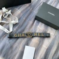 Chanel女士皮帶 香奈兒cc經典logo扣精品彈力扣腰帶  jjp1155