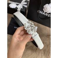 Chanel女士皮帶 香奈兒小香鑽圈雙面用小牛皮腰帶  jjp1171