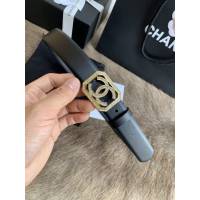Chanel女士皮帶 香奈兒小香鑽圈雙面用小牛皮腰帶  jjp1172