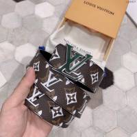 LV新款皮帶 路易威登高端男士腰帶 精緻手工繪邊  jjp1627