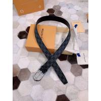 LV新款皮帶 路易威登高端男士腰帶 精緻手工繪邊  jjp1635