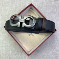 菲拉格慕男士皮帶 Ferragamo雙面牛皮紋理腰帶  jjp1919