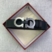 菲拉格慕男士皮帶 Ferragamo雙面牛皮紋理腰帶  jjp1921