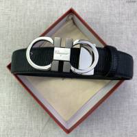 菲拉格慕男士皮帶 Ferragamo雙面牛皮紋理腰帶  jjp1930