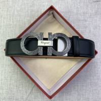 菲拉格慕男士皮帶 Ferragamo雙面牛皮紋理腰帶  jjp1933