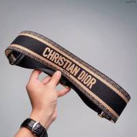 Dior女士腰帶 迪奧Christian Dior刺繡帆布皮帶  jjp1974
